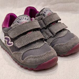 Szaro-Fioletowe Buty Na Rzepe