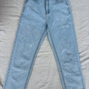 Spodnie jeans w stokrotki